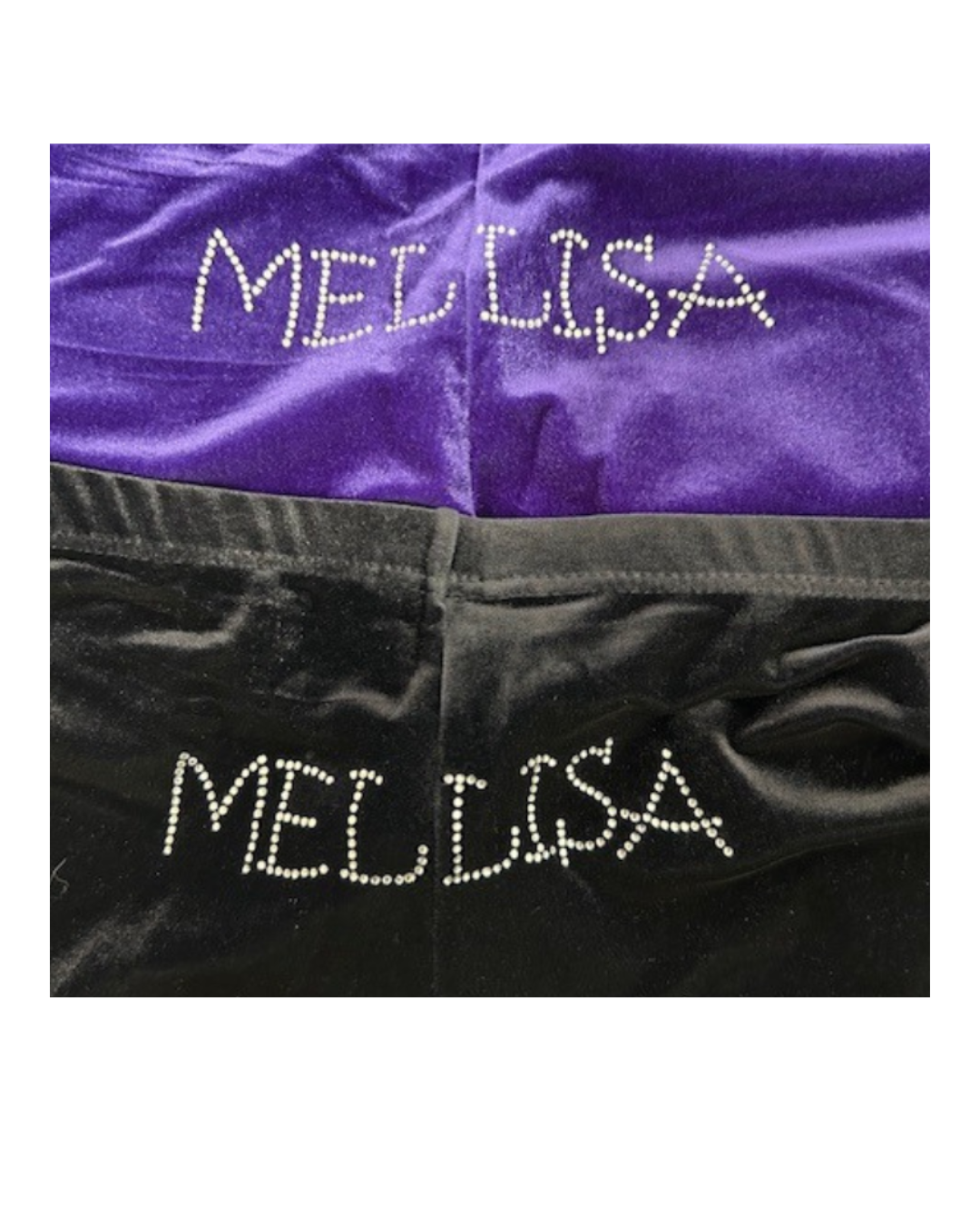 Black Velour Shorts- Personalisation available - Image 2