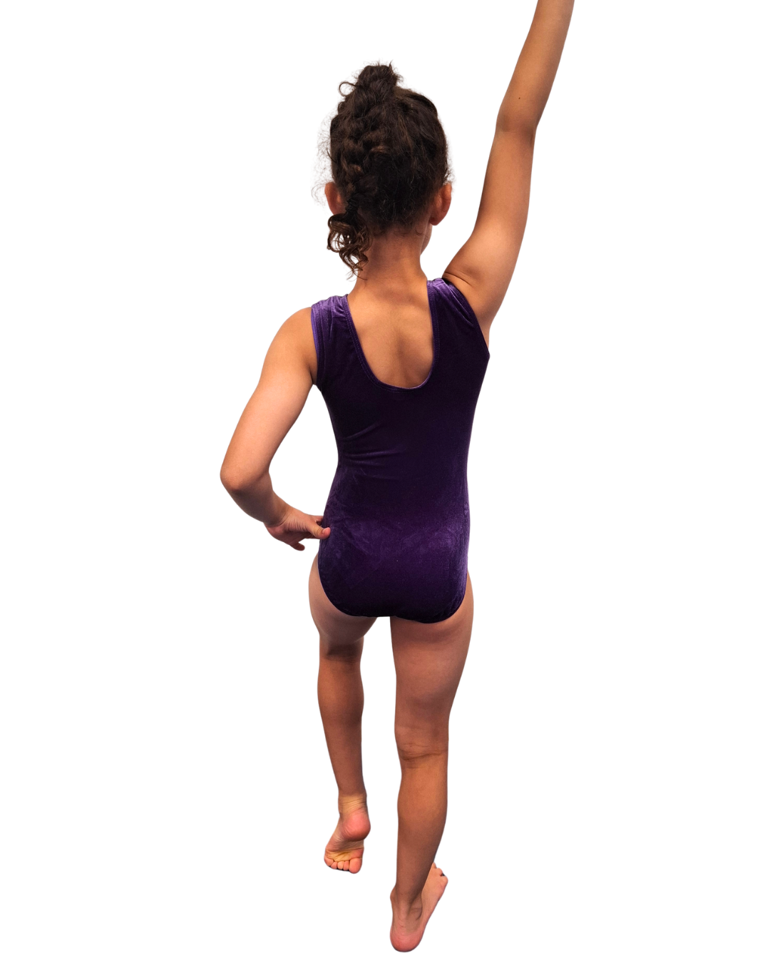 Short Sleeved Velour Leotard - Image 2