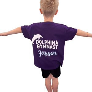 Dolphina Gymnastics Purple T-Shirt -Personalisation Available